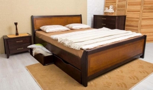 Кровать "Сити" 140 с ящиками (интарсия) — купить по недорогой цене в Украине: Днепр | «Мир Мебели»