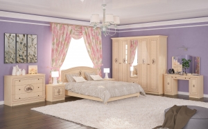 спальня флорис 5д, мебель сервис, спальни, шкафы, зеркала, кровати, прикроватные тумбы, трюмо