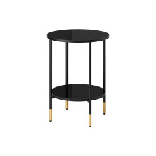 New Mark Impex Side Table, 2 Tiers, Round Tray Table